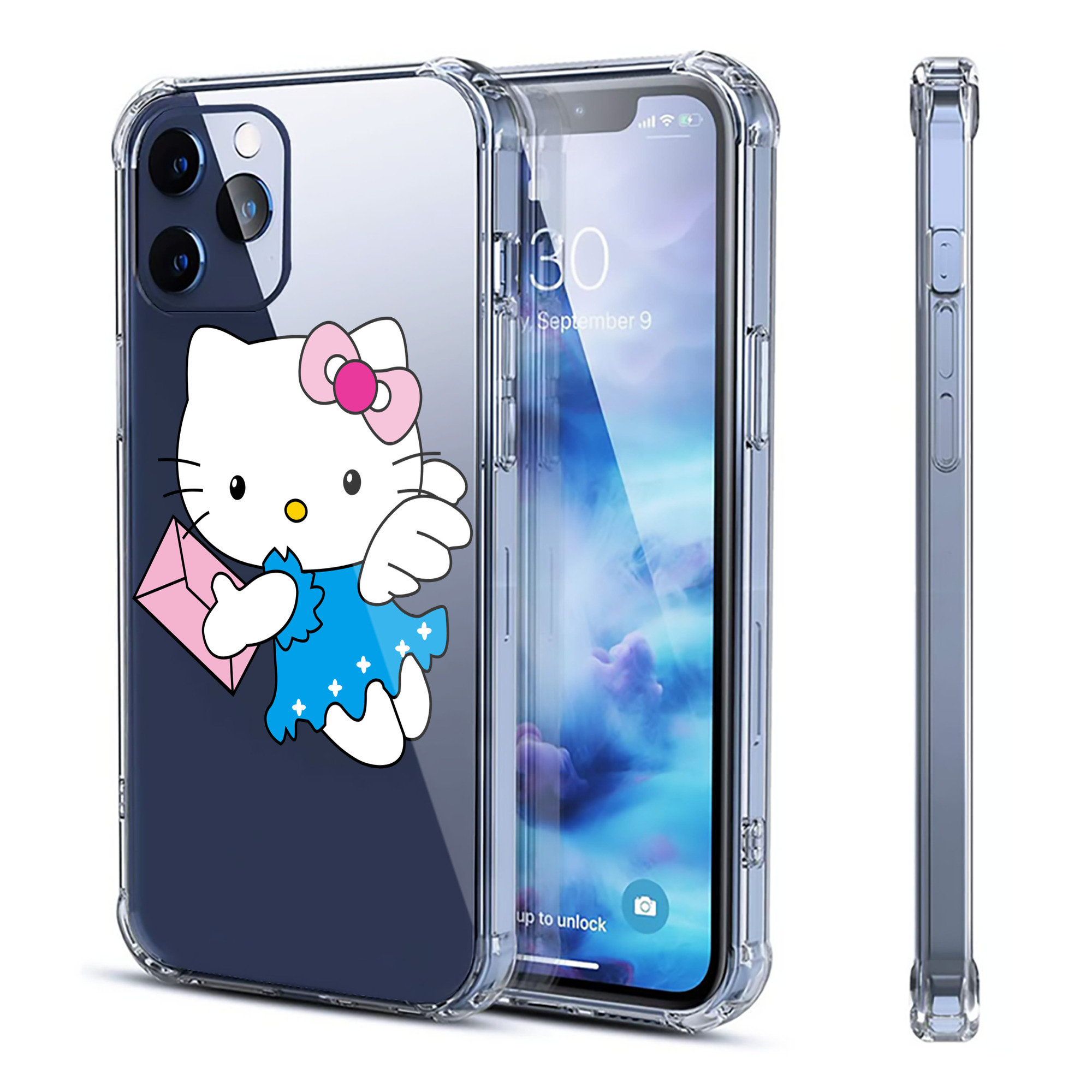 （画像用） Hello Kitty ハローキティ 【iPhone 12シリーズ対応】透明スマホケース（クリアソフトケース）